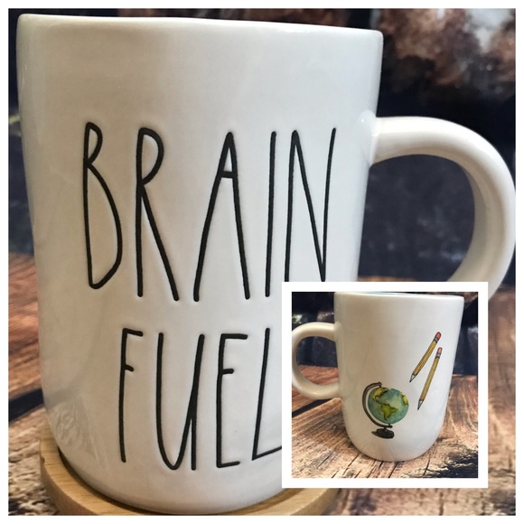 Rae Dunn Other - Rae Dunn Brain Fuel Mug with Coaster